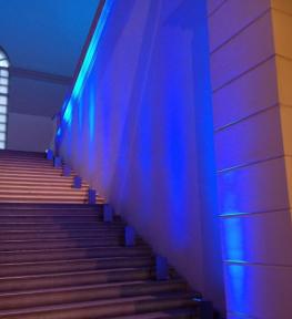 Service luci per festa privata, illuminazione scalinata