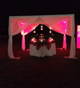 Allestimento service luci matrimonio con cambio colore