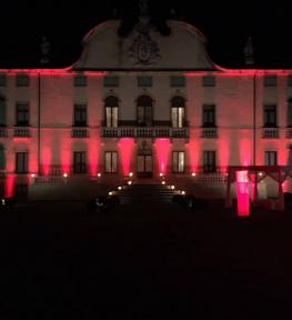 Illuminazione esterna villa per evento matrimonio