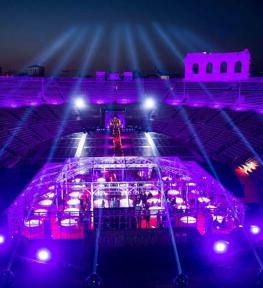 Service luci per eventi: cena di Gala apertura Vinitaly 2017 in Arena di Verona