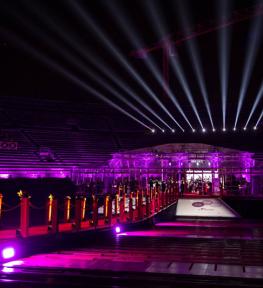 Impianto luci per eventi: Vinitaly 2017, cena di gala di apertura in Arena
