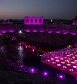 Servizio illuminazione completo per Arena di Verona: Vinitaly 2017, cena di gala di apertura