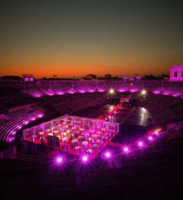 Service luci per eventi: cena di Gala apertura Vinitaly 2017 in Arena di Verona