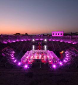 Service luci per eventi: cena di Gala apertura Vinitaly 2017 in Arena di Verona